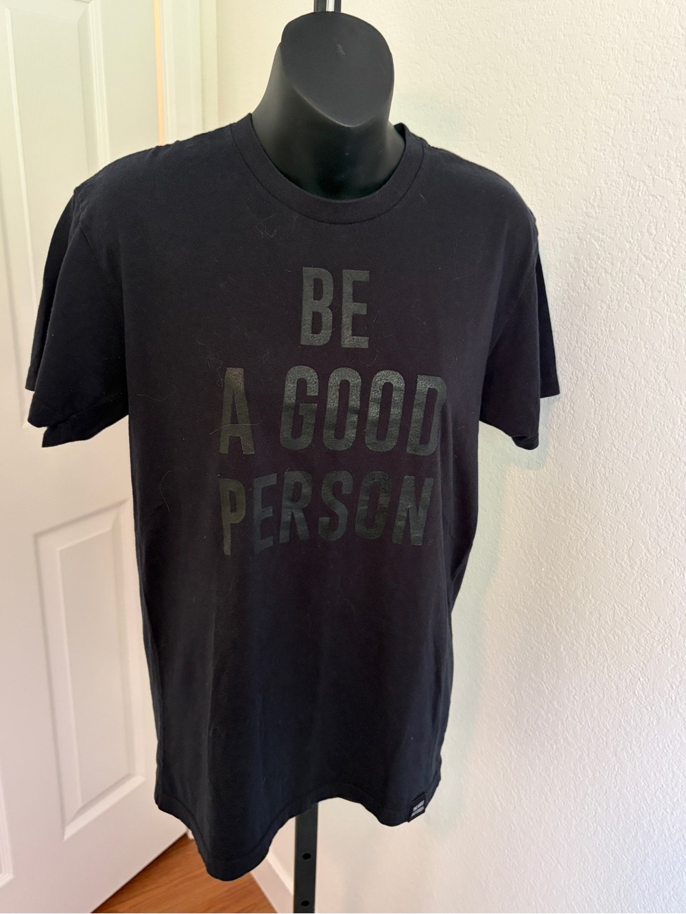 Be A Good Person Black Graphic Tee, size S